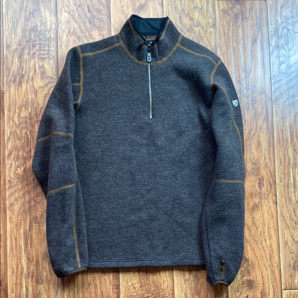 Kuhl Men's small Dark Brown Zip-Up Sweater